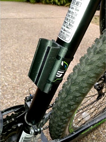 Bike pump mount, customizable, zip-tieable