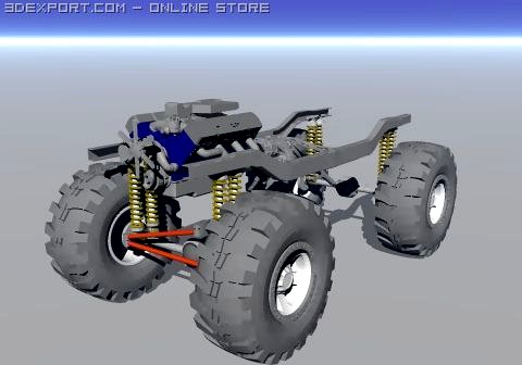 4x4 chassis 3D Model
