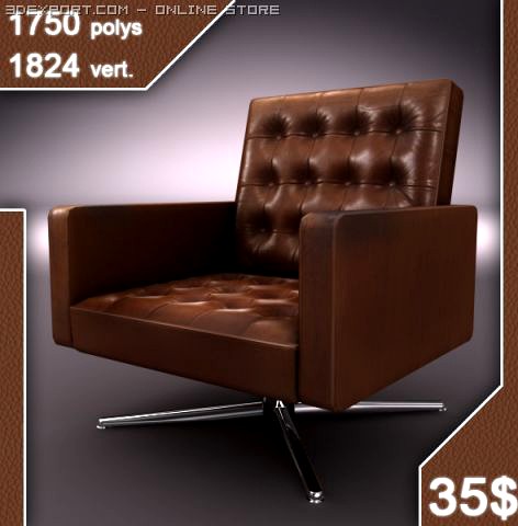 old leather armchair 3D Model