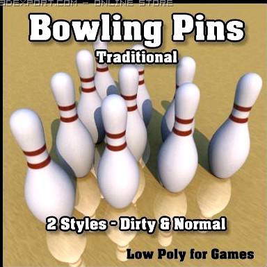 Bowling Pins  Traditional 3D Model