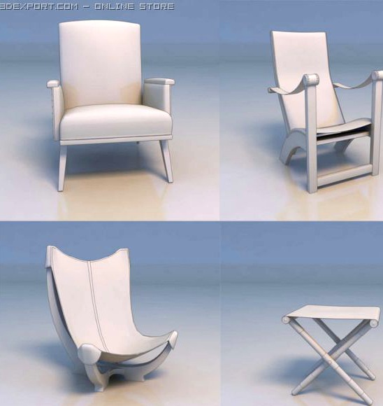 Chair sofa desk 3D Model