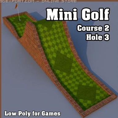 Low Poly Mini Golf Hole C2H3 3D Model