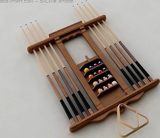 Pool Stick Rack 3D Model