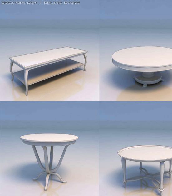 Table round table 3D Model