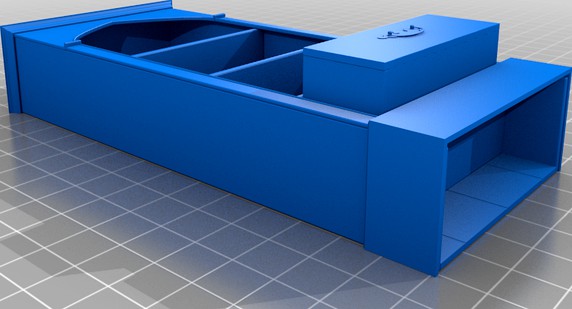 Cabinet with open drawer