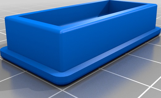 Rectangular tube cap 20x40x1.5mm