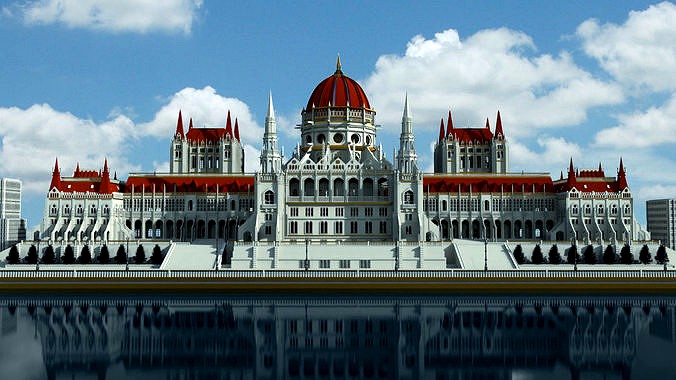 High Poly 3D model of Parliament of Hungary