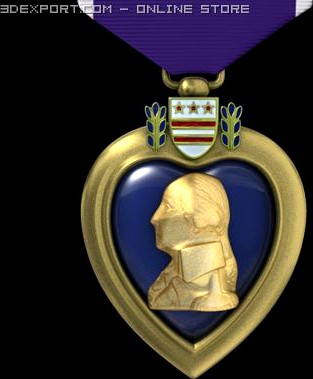 Purple Heart Medal 3D Model