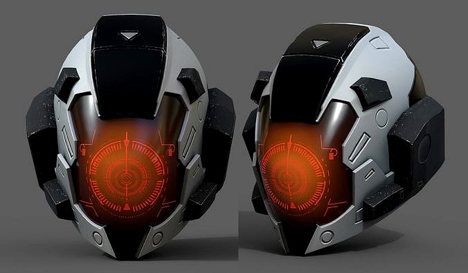 Helmet space cyborg robot military fantasy futuristic