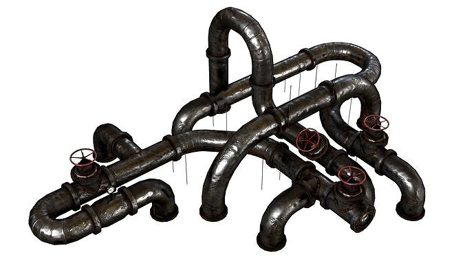 Old Folded Metallic Pipes