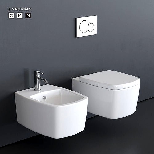 GALASSIA WC SA02 Wall Hung bidet and toilet art 8970 art 8971