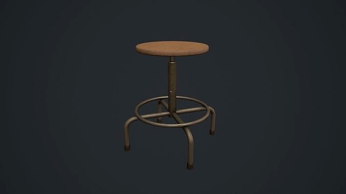 Wooden Swivel Stool Chair