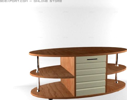 Oval table 3D Model