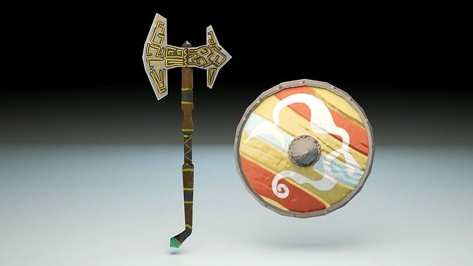 Viking Axe and Shield