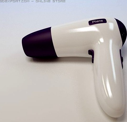 Modern hairdryer 3D Model