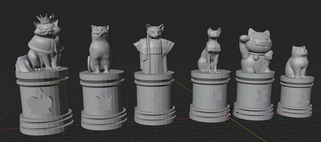 Cat Chess Set