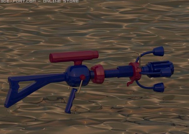Download free Mars Raygun 5 barrel version with paint 3D Model