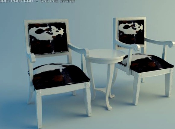 3D model of Chair and Table 3D Model