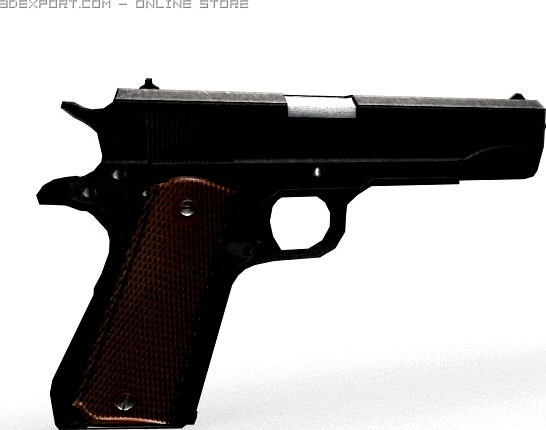 Download free Colt 1911 Gun Low Poly 3D Model