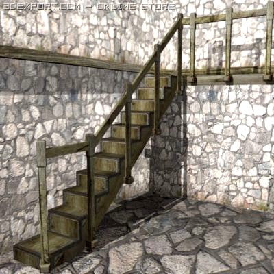 Old staircase 3D Model