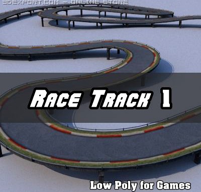Low Polygon Race Track 1 3D Model
