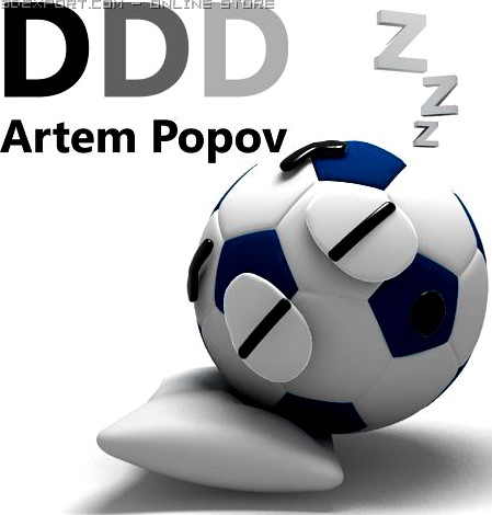 Sleepy soccer ball 3D Model