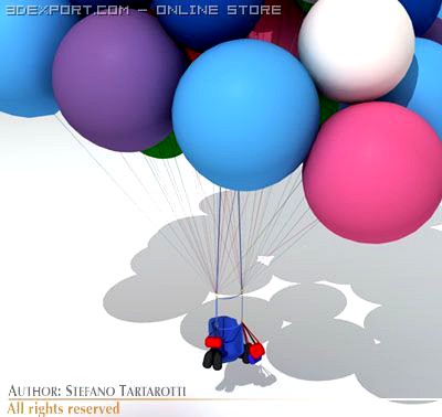 Cluster balloons 3D Model