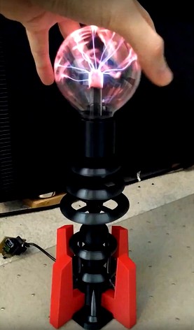 Red Alert Tesla Coil Plasma Globe by -IDDQD-