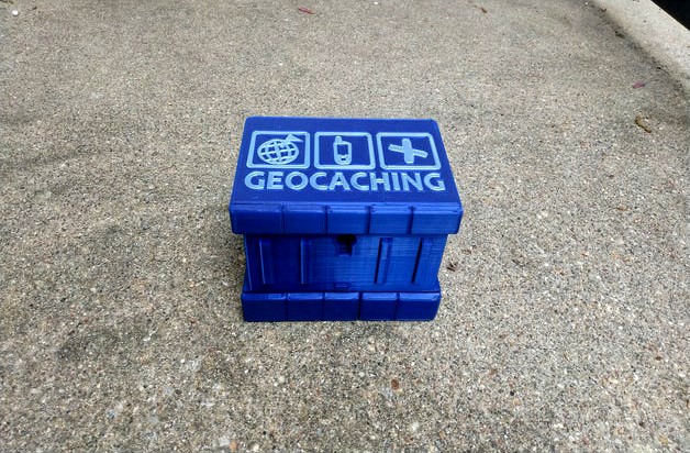 Secret Geocaching Box Lid - 2 Color Inlay by cheesemcgee