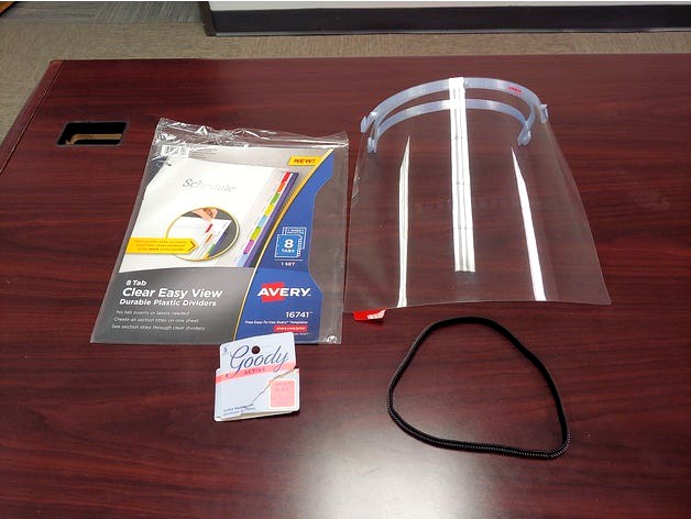 Covid-19 Face Shield - with Easily Sourced Front Shield by chickan