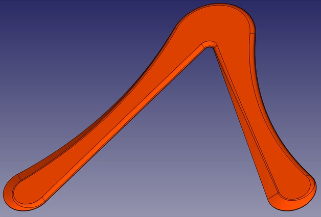 Parametric Boomerang in FreeCAD by schm4704