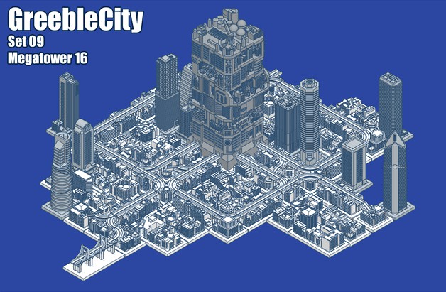 GreebleCity Set 09: Megatower 16 by Fisk400