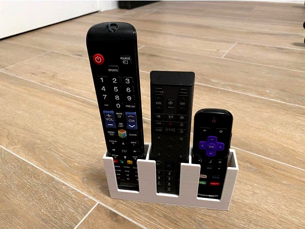 Wall Mountable Remote Control Holder - for 3 remotes! by gorefish