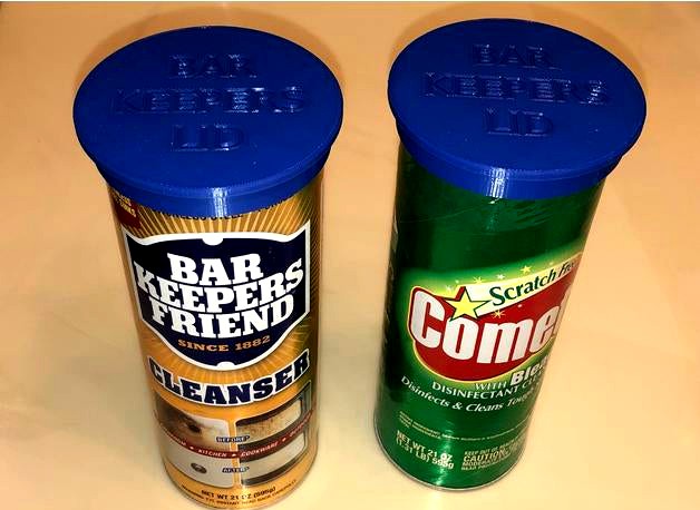 Customizable 21-oz Powdered Cleanser (e.g. Bar Keepers) Lid by Nother_Ngineer