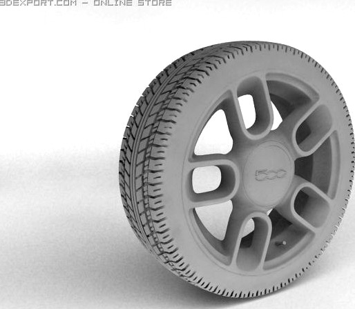 Fiat 500 Wheel 3D Model