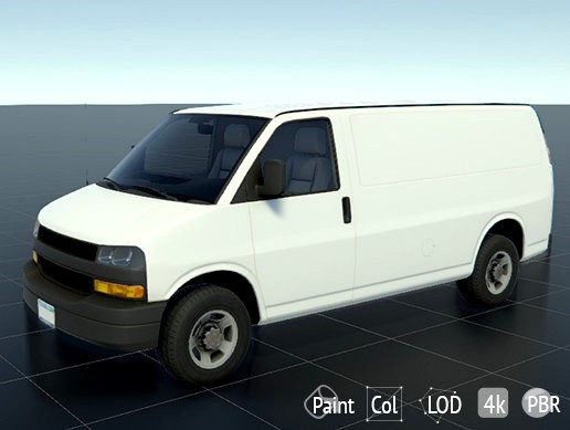 Low-poly Minivan car