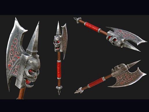 Bloody axe with PBR textures