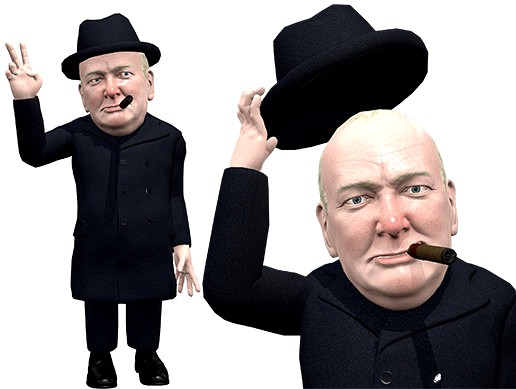 Winston Churchill caricature
