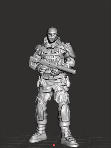 Unitologist Soldier w/ SMG - Tabletop miniatures by LaDane