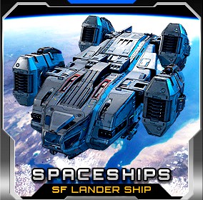 SciFi Lander Ship with Flight System