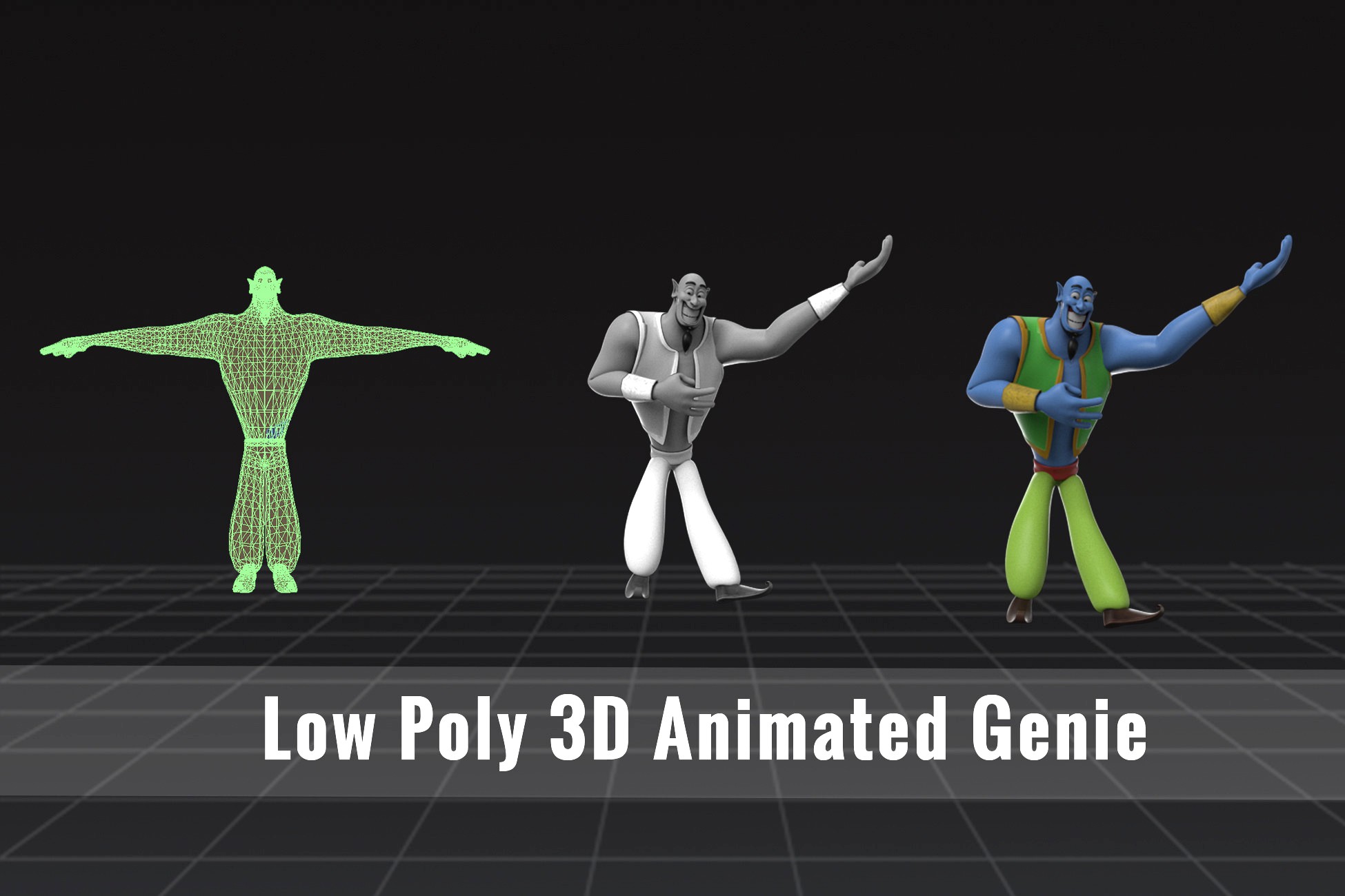 Low Poly 3D Animated Genie