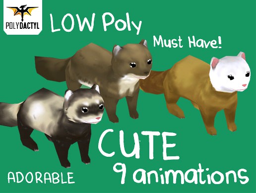 Lowpoly Toon Ferrets