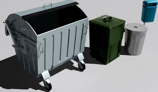 Trash cans 3D Model
