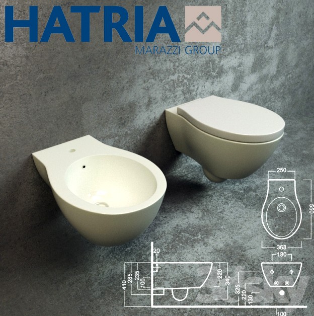 HATRIA nido wall hung wc (YXMD) _bidet (YXNI) without holes