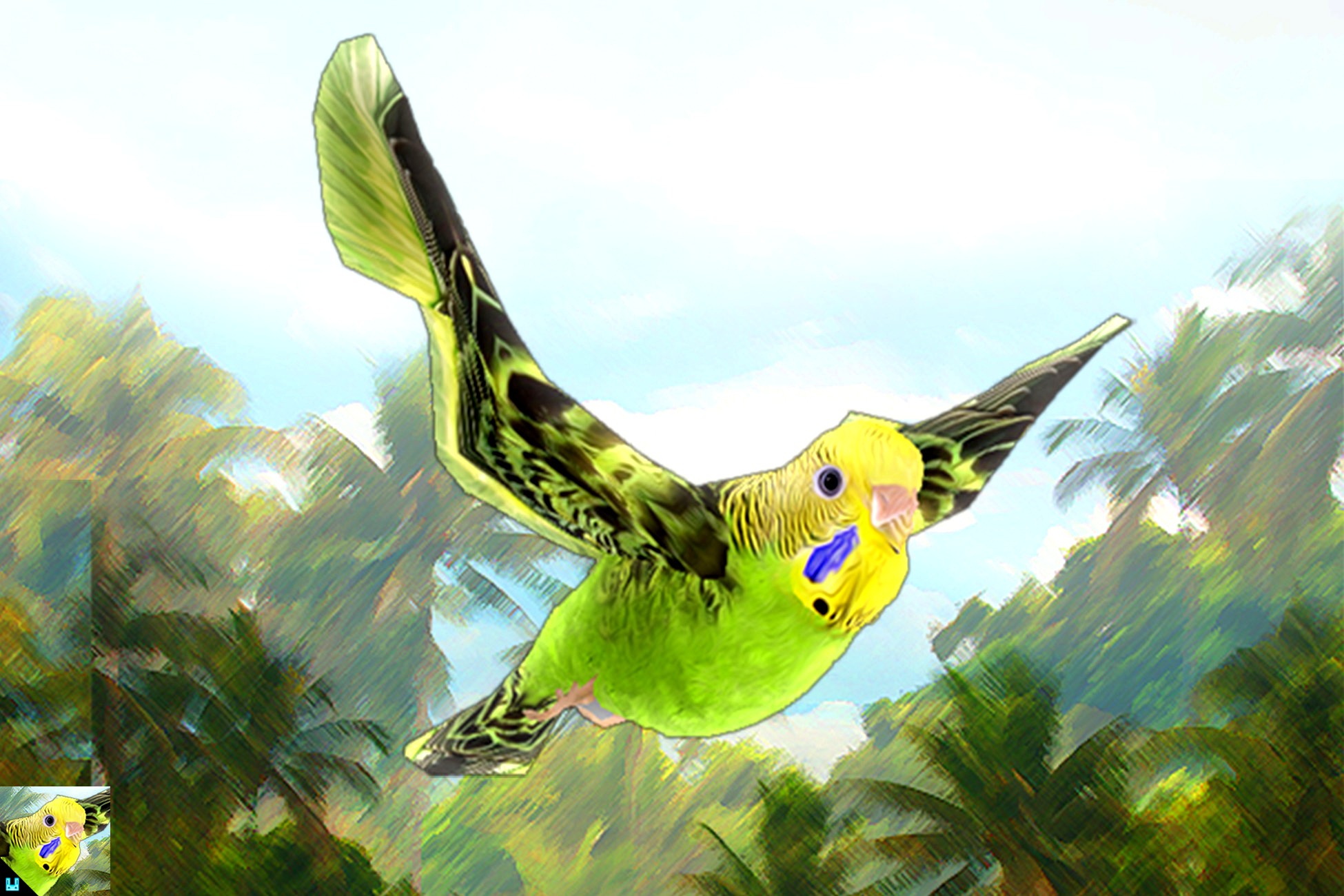 Bird Flock Parakeet