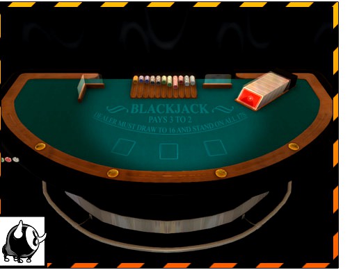 Blackjack Table With Chips