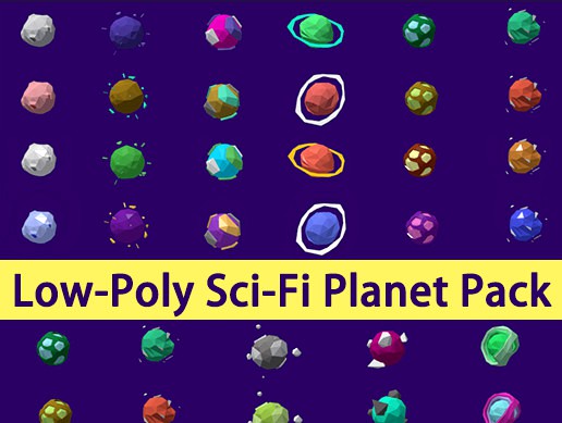 Low-Poly Sci-Fi Planet Pack