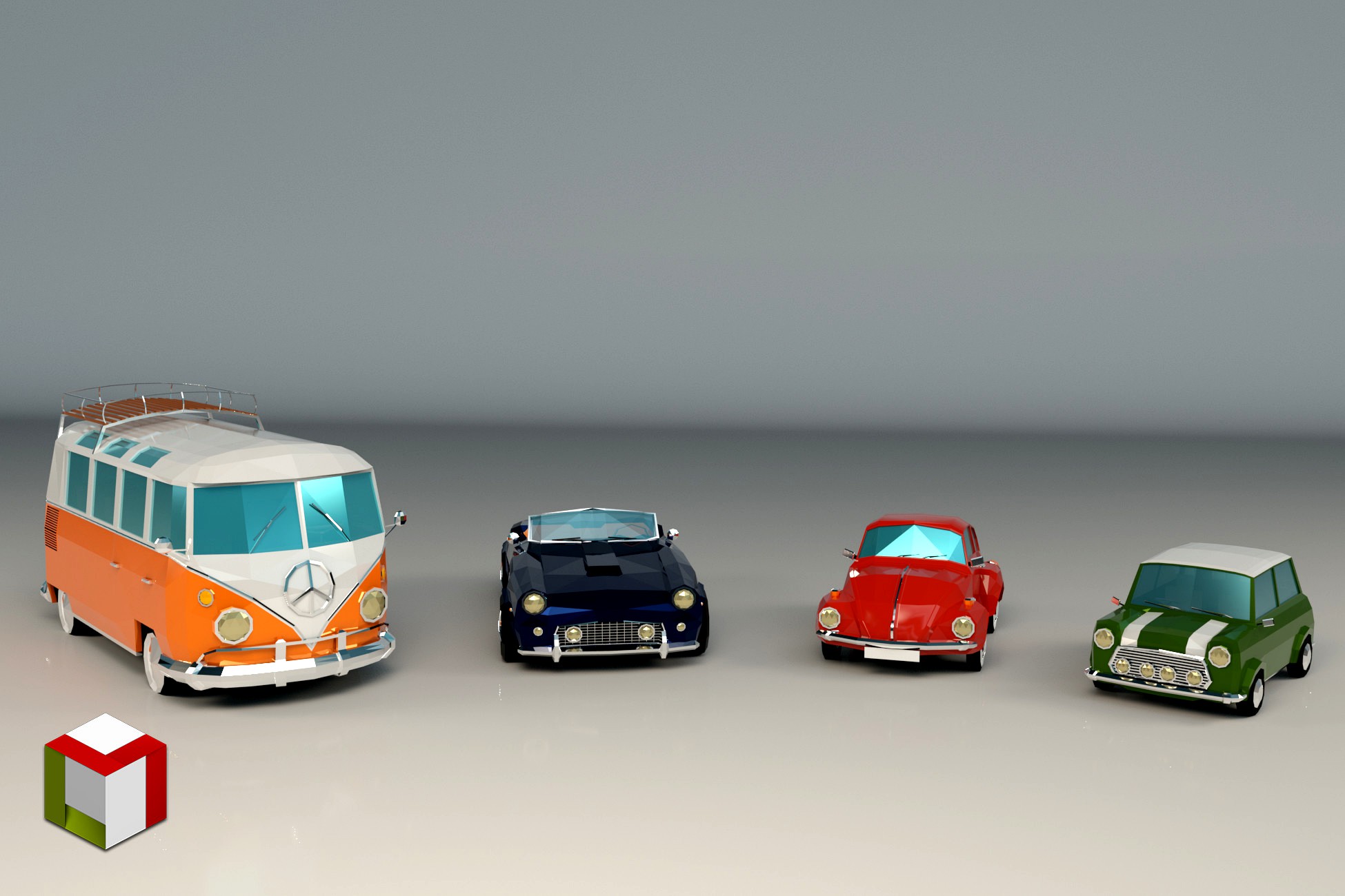 Low Poly Classic Car Pack 01