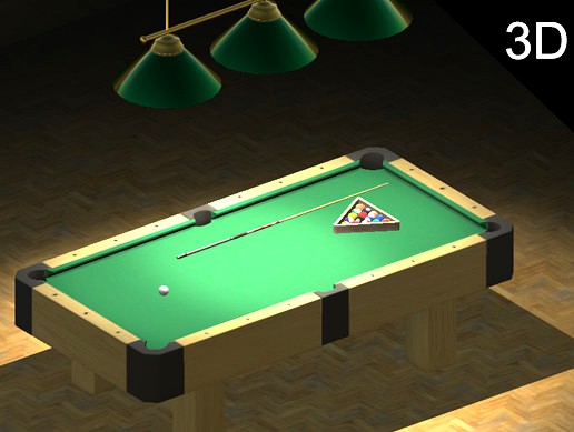 Pool Table Billiard Board Cue Ball Red Blue Green