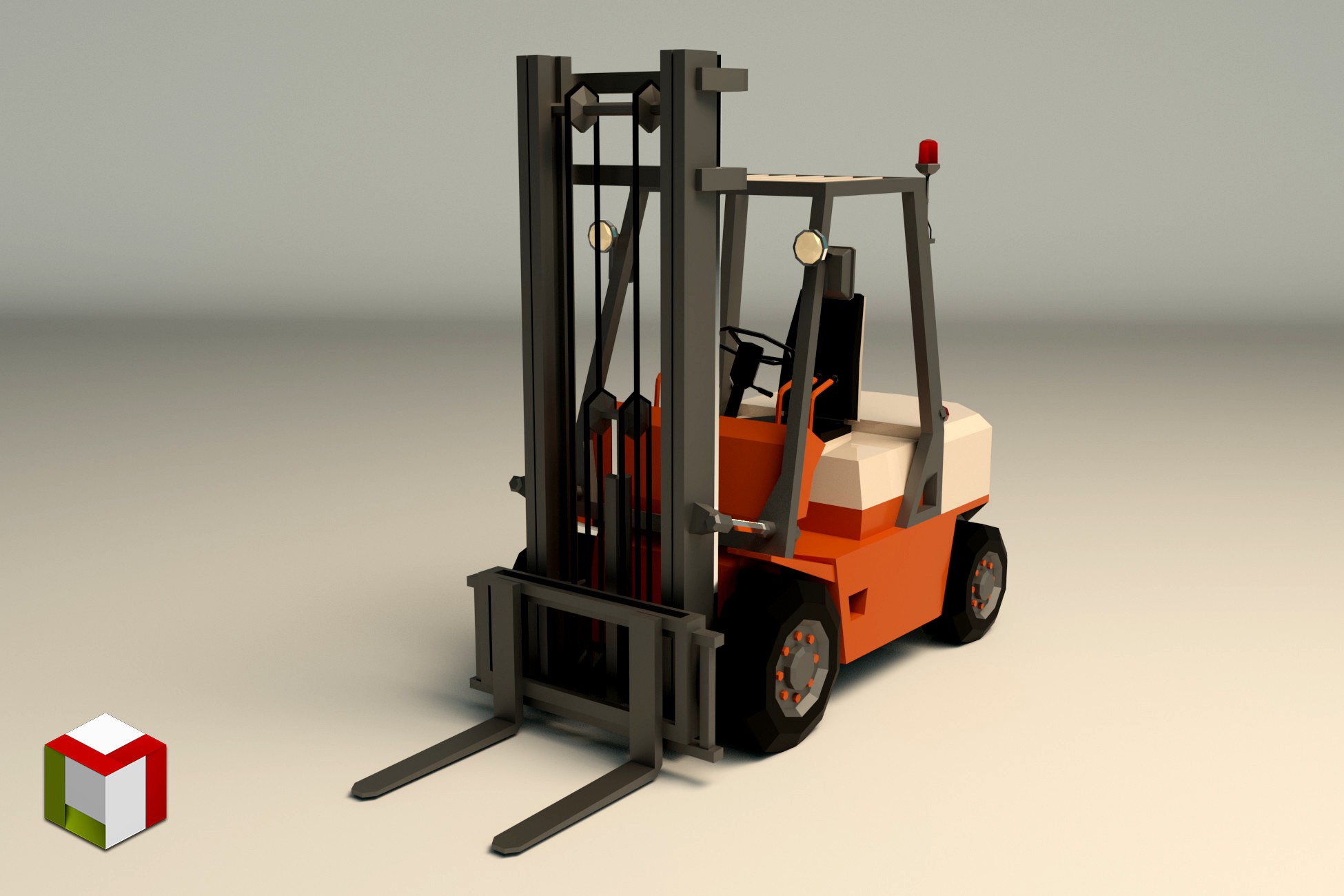 Low Poly Forklift 01